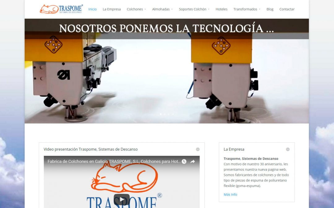 Web Traspome, Fabricante de Colchones en Galicia